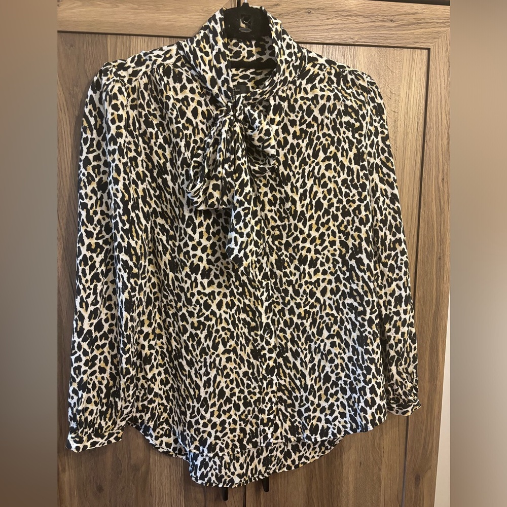 J.Crew 100% Silk Leopard Blouse
